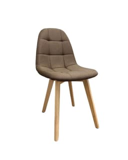 SILLA PARA COMEDOR CAPITONE FELPA BASE MADERA RESISTENTE Cafe Oscuro