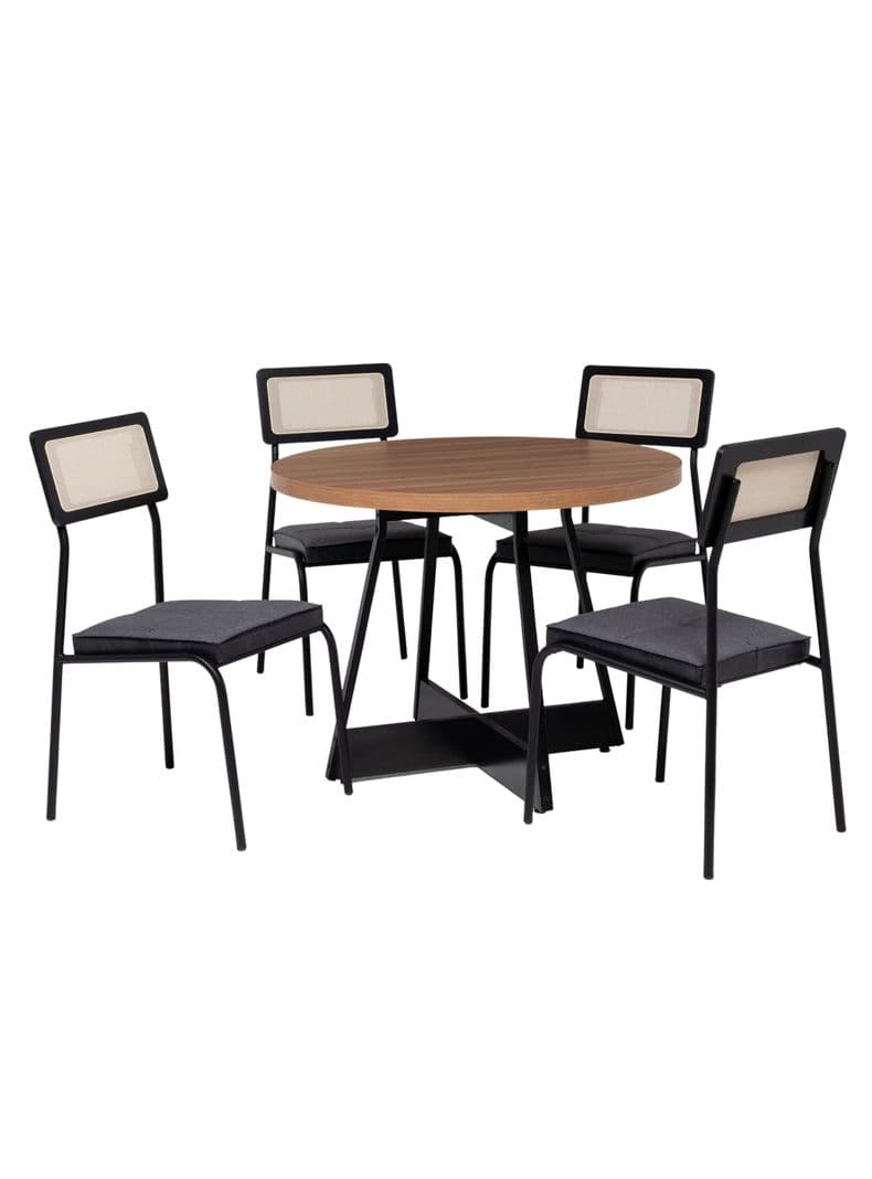 Comedor Capitolio 4 Sillas Canela-Negro 0