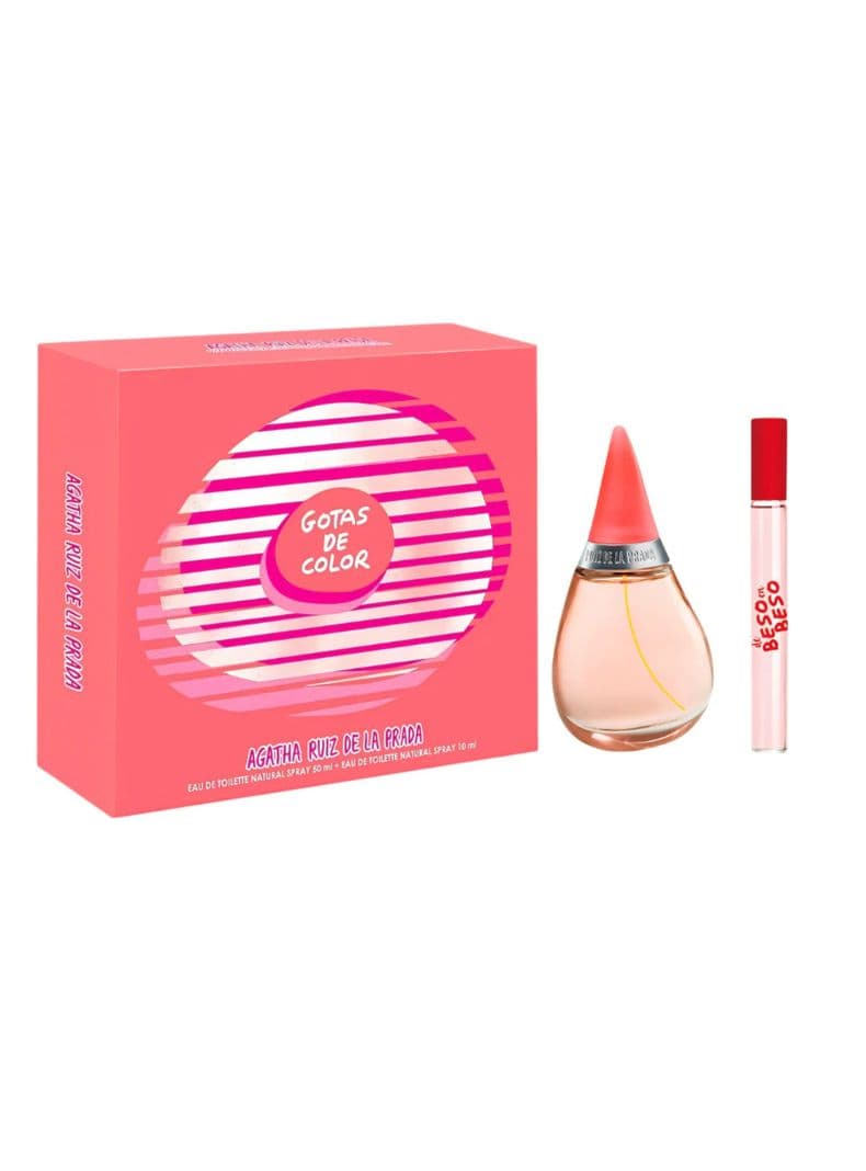 PERFUME AGATHA RUIZ DE LA PRADA GOTAS DE COLOR ESTUCHE EDT 50ML+BESO EN BESO 10ML