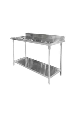 MESON CON RESPALDO ACERO INOX 150 X 70 X 85 Gris