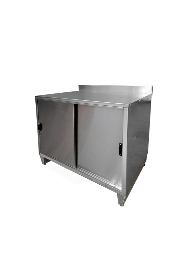 MESON MURAL ACERO INOXIDABLE PUERTAS CORREDERAS 140 CM Plata