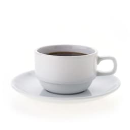 Set De 12 Taza Te 200 Cc Con Platillo Apilable. Linea Tower Blanco