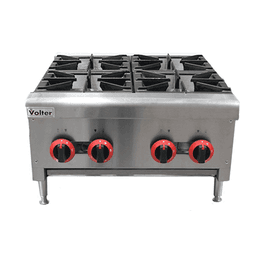 ANAFE INDUSTRIAL A GAS 4 PLATOS VOLTER Plateado Metalico