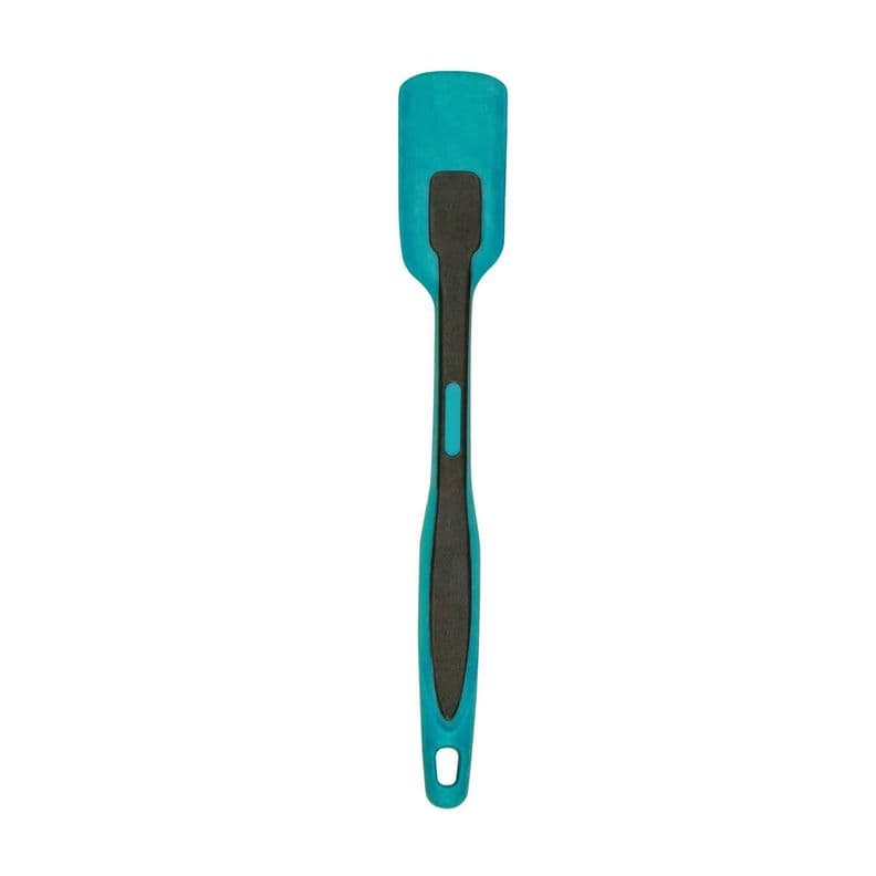 ESPATULA/ RASPADOR C/CABEZA CUCHARA SILICONA 33 CM Plateado Metalico