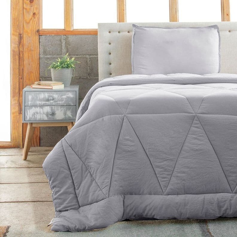 Juego Plumon Comforter 1 5 pl Nautica Home c funda Poliester 95gr GRIS