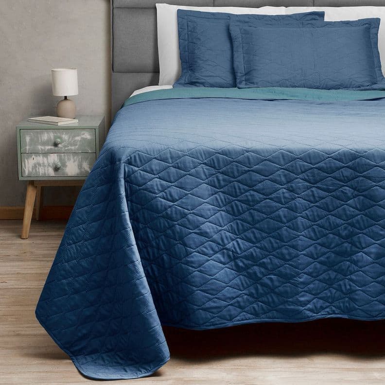 Quilt Bicolor Masel 2 pl 220x 250 azul -petroleo