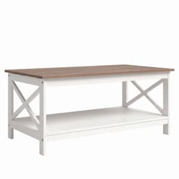 Mesa de Centro Rectangular Blanca Madera Vittoria Blanco