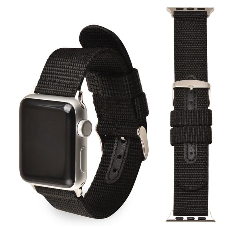 Correa Reloj Tela Para Apple Watch Todas Las Medidas Negro 38