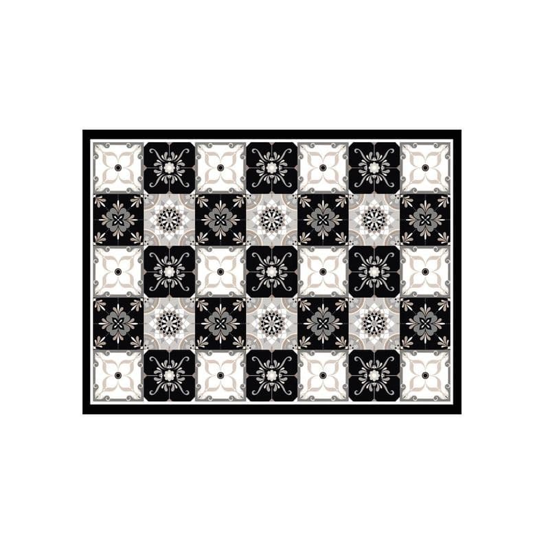 Alfombra Vinilica Cocina Baldosa Clasica Gris 70x140cm