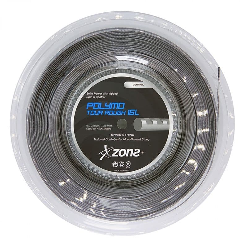 CUERDA DE TENIS ZONS POLYMO TOUR ROUGH 16L/1.25MM SILVER 200 Gris