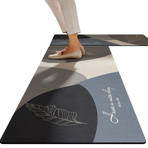 Set 2 Alfombra Cocina Elegante Entrada Piso Antideslizante - 120 x 50 Diseno 1