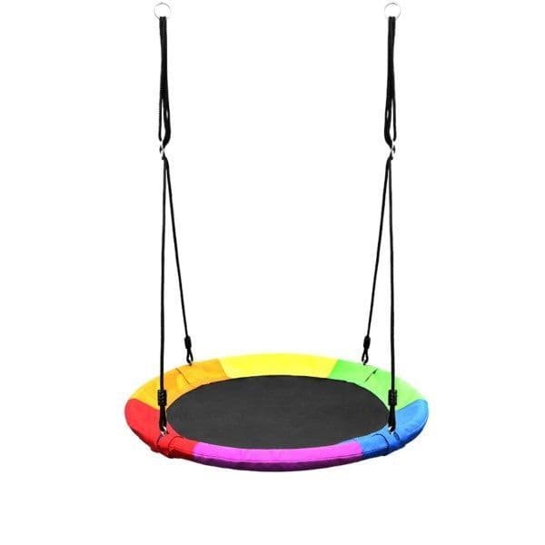 Columpio Redondo Multicolor Infantil Colgante Para Exterior Negro