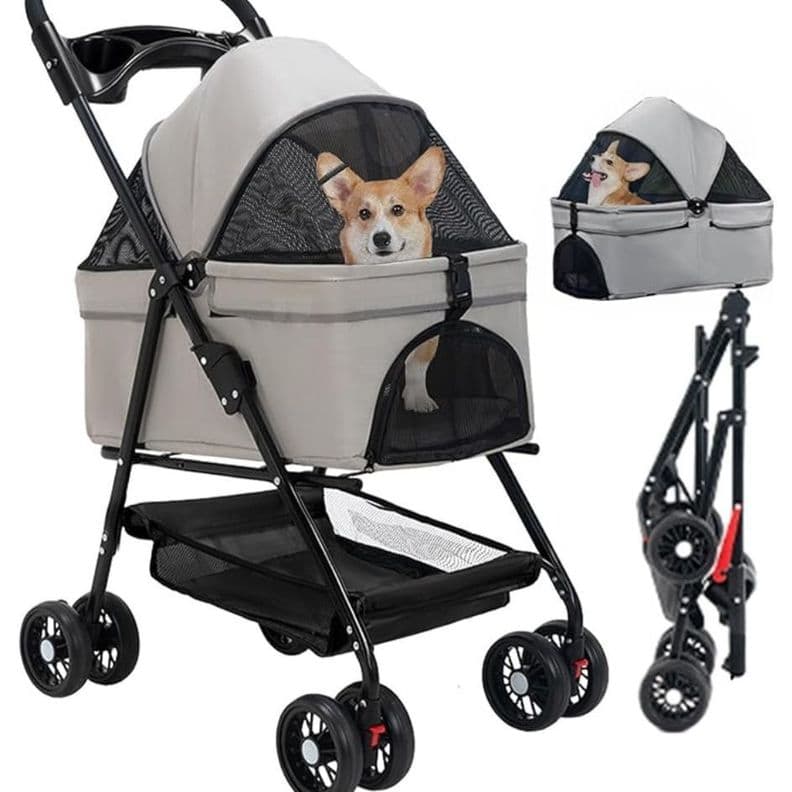 Coche Para Mascotas Raza Pequena Plegable 20kg