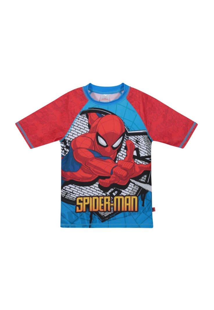 Traje de Bano Nino Polera UV50+ Spiderman Marvel Disney Rojo 8