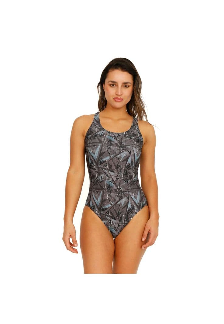 Traje de Bano Mujer Deportivo Estampado H2O Wear Negro S