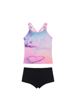 Traje de Bano Nina Teens Tankini UV50 H2O Wear Negro 12