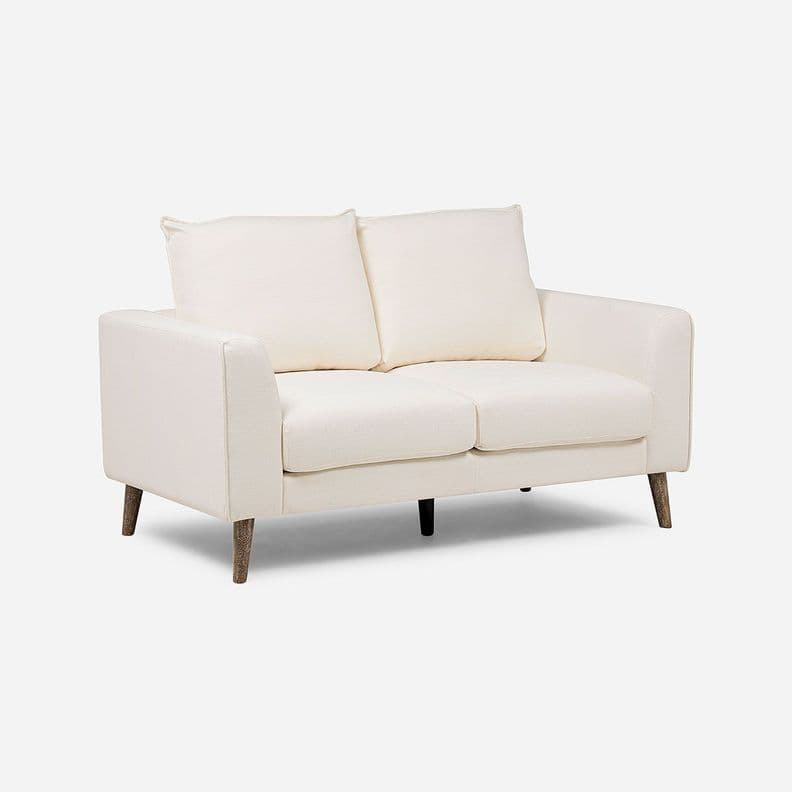 Sofa Biran 2 Cuerpos Tela Crudo Beige