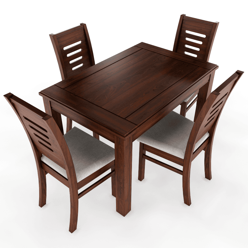Juego de Comedor Roma 4 Sillas Nogal Mesa Rectangular