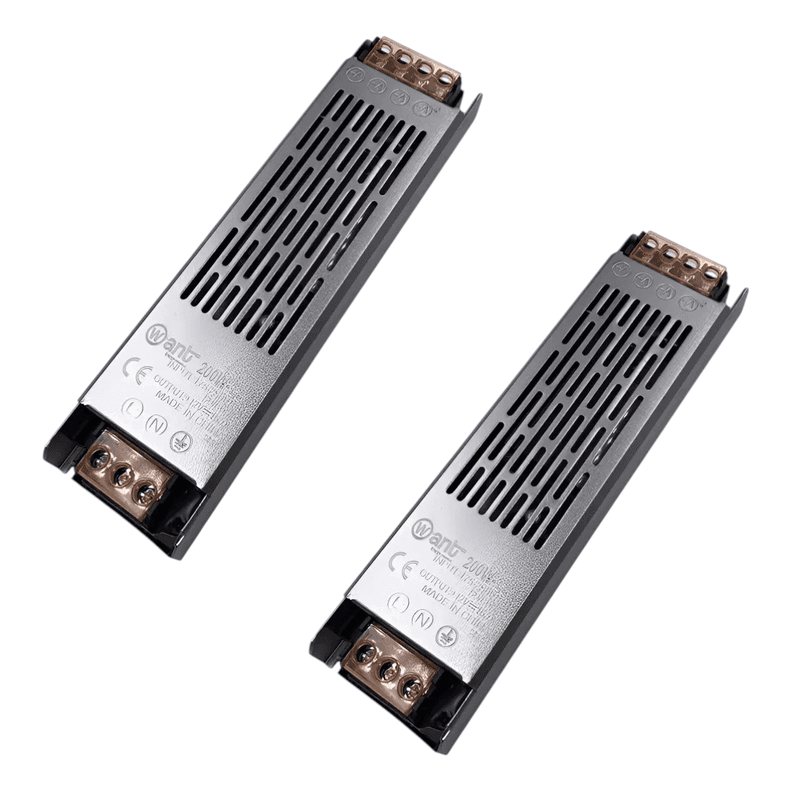 2 Fuentes de Poder 12V 16.7A 200W MQ Compacta Acero