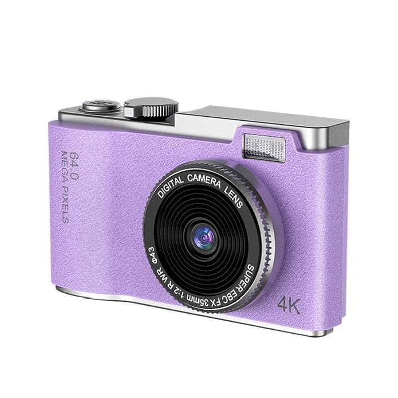 Camara Retro Moda Digital 4K 64MP 16X para Ninos y Adultos Morado