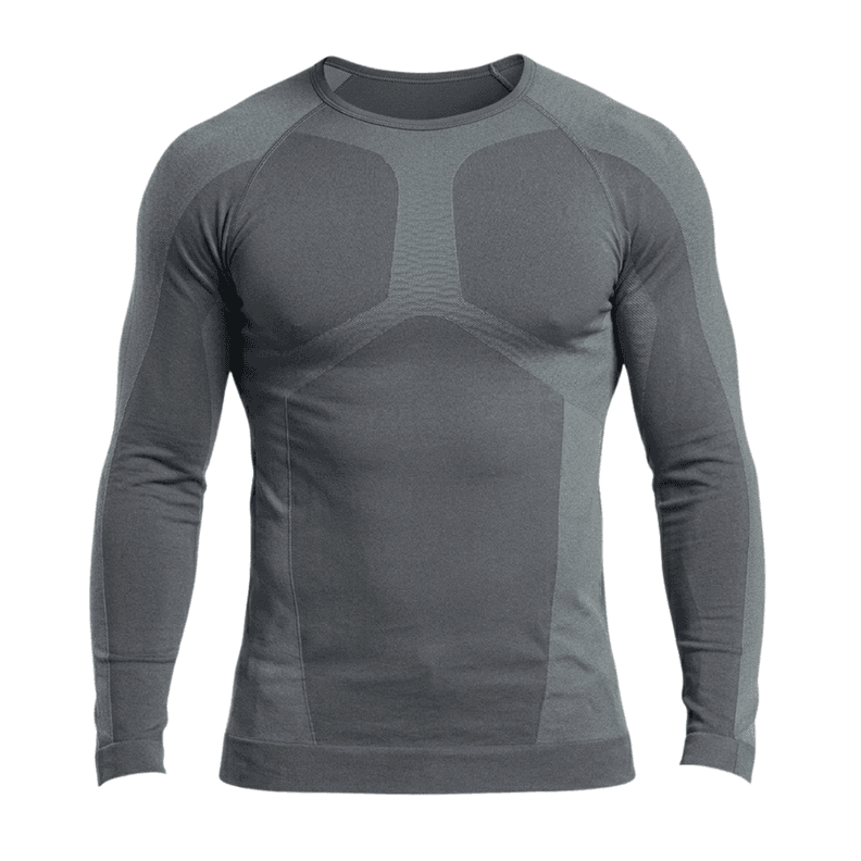 Primera Capa Termica HombreMujer Sin Costuras Running Outdoor Gris S-M