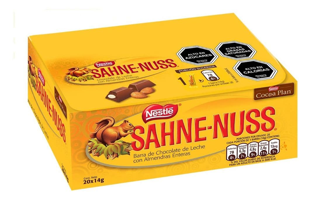 Chocolate Sahne Nuss 14g Caja 20 unidades Cafe
