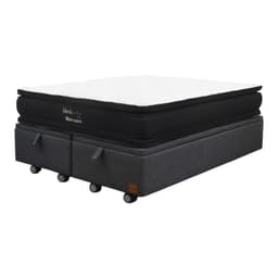 Cama Baul King L200 Colchon Black Prime Modelo Dos Rueda Logo Gris
