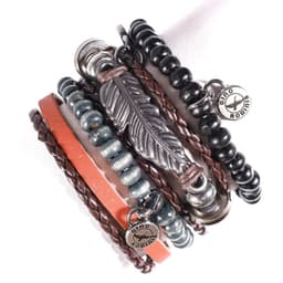SET BRAZALETE HOMBRE GINO RODINIS B421 Cafe
