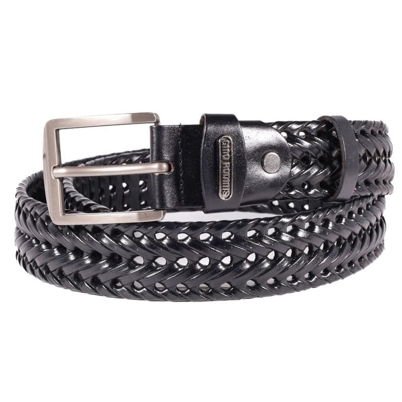CINTURON DE CUERO GINO RODINIS HOMBRE 2522 NEGRO S-M