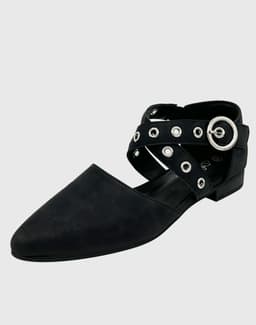 Ballerina para mujer plana Ecocuero Negro 36