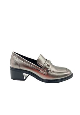Mocasin Mujer Plata ZB006 Plateado Metalico 36