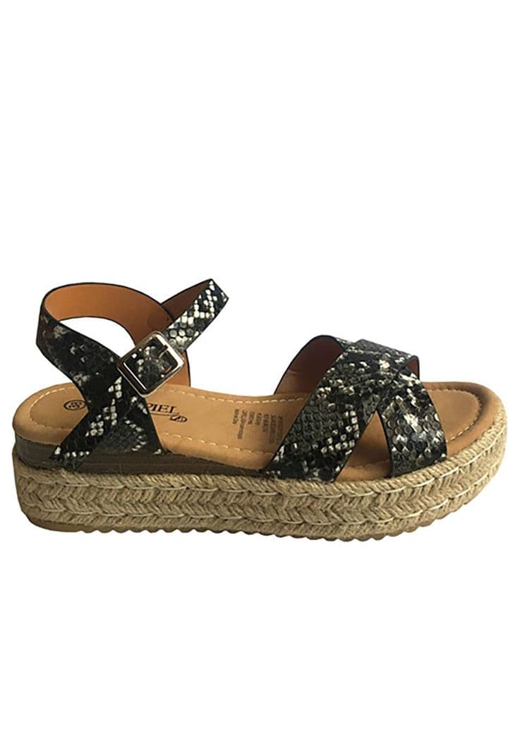 Sandalia Ecocuero ZAX35 Snake Black Negro 37