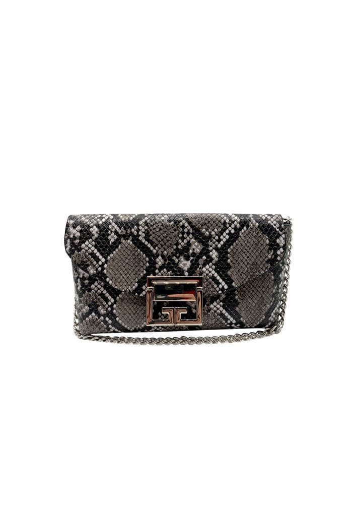 Cartera de fiesta Ecocuero Snake CRS87 Blanco