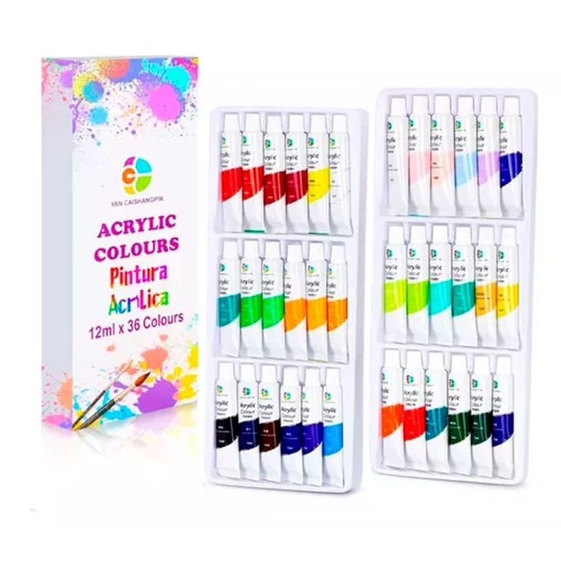 Set De Pinturas Acrilicas 36 Colores 12ml Arte Profesional