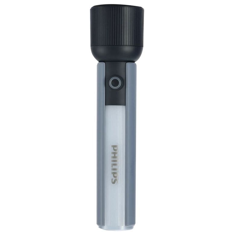 Linterna Recargable Philips Multifuncion LED Zoom USB C PS Gris