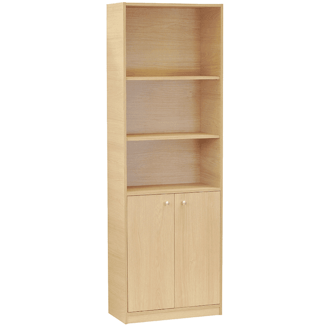 Estante 5 Niveles con Puertas Carvalo Gris