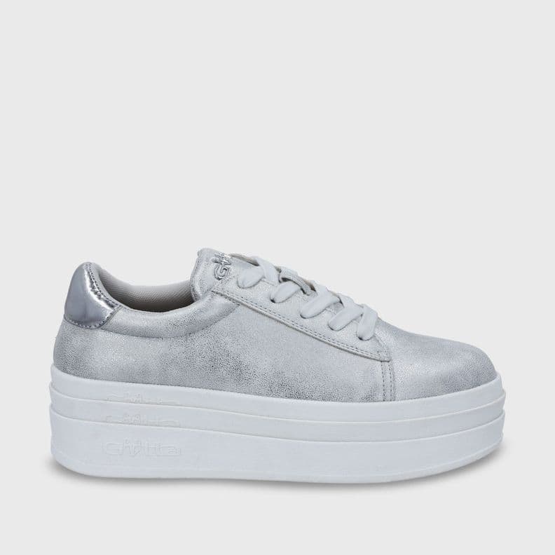 zapatilla Plataforma Plateado Mujer 53751 Gotta Plateado Metalico 35