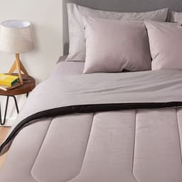 PLUMON BICOLOR ARTHOME GRIS NEGRO 2 PLAZAS