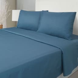 JUEGO DE SABANAS ARTHOME 1.5 PLAZA AZUL CON RELIEVE - MICROFIBRA 80G