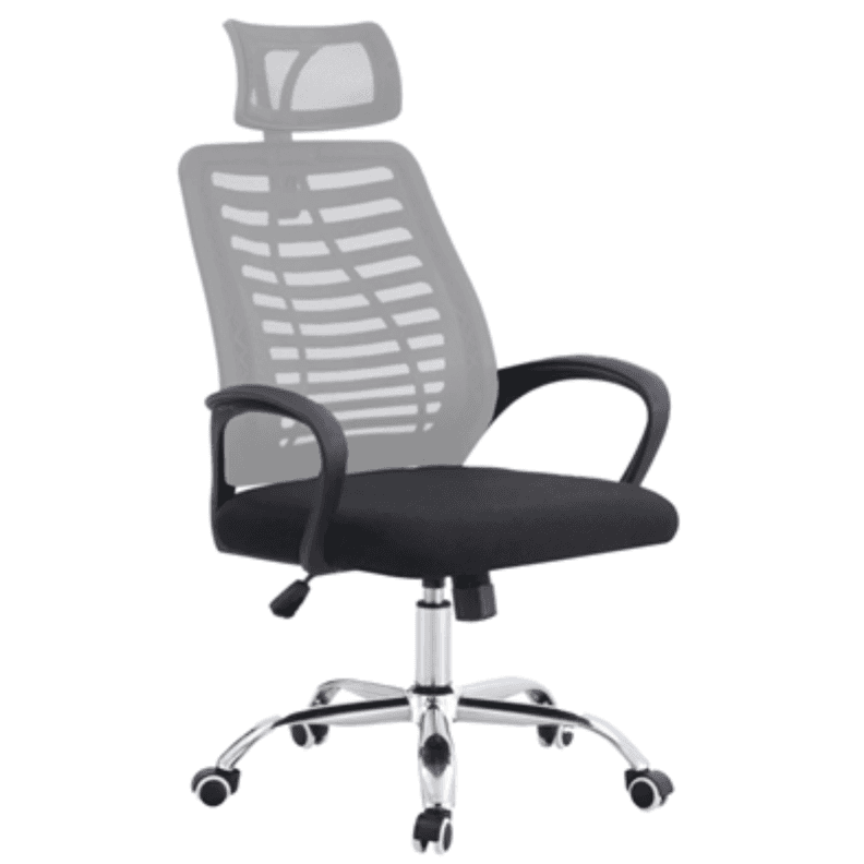 Silla De Oficina Ejecutiva Madrid Ergonomica Color Negra y Gris Gris Claro