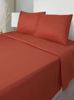 Juego De Sabanas Keyhome 1.5 Plazas Embosse Microfibra Color Terracota