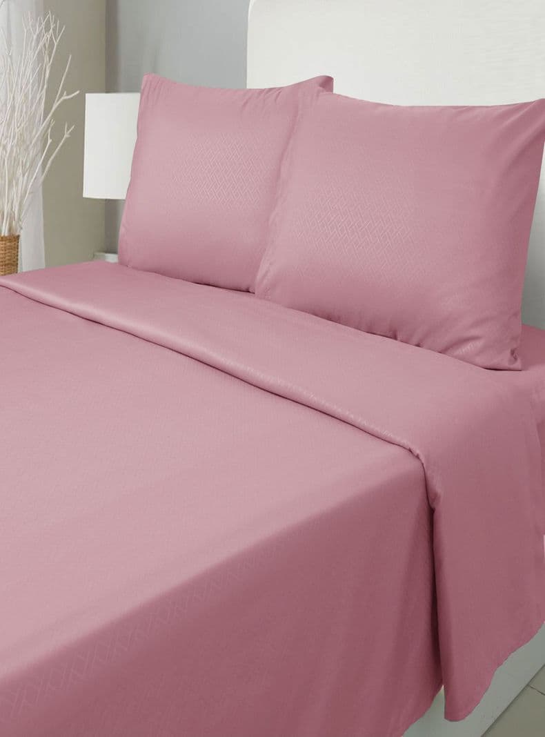 Juego De Sabanas Keyhome 1.5 Plazas Embosse Microfibra Color Rosa Rosado