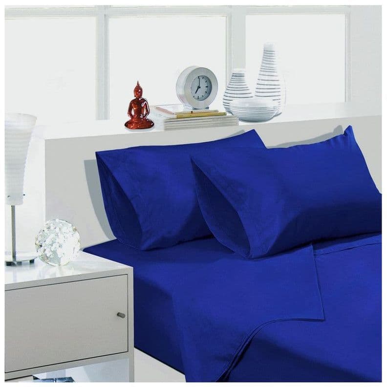 Sabana Unicolor Keyhome 1 Plaza 144 Hilos Azul