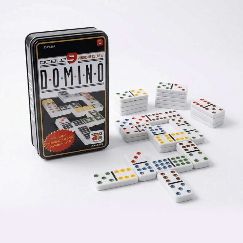 Juego de Mesa Domino 9 Caja Metalica - Toyng
