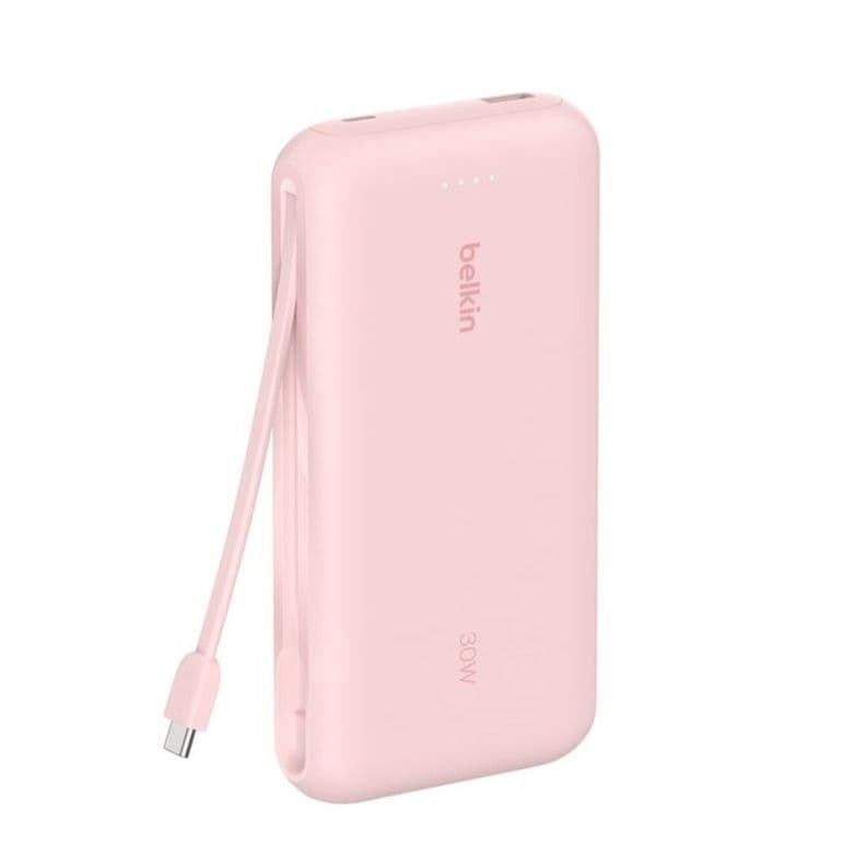 Bateria 20.000 mAh 30W PD con cable USB-C Belkin Rosado