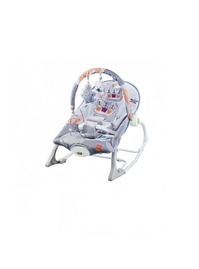 Silla Nido Mecedora Bebe Vibracion Calma Gris LuBabycas