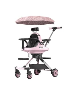 Coche de Paseo Doble Con Sombrilla Rosado Brother LuBabycas