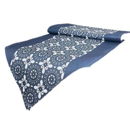 Mantel Camino De Mesa Con Diseno En Medio Azul 180x30cm