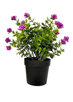 Macetero Planta Artificial Flores Maceta Decorativa 24x9cm M Blanco