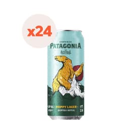24X Cerveza Austral Patagonia Hoppy Lager Lata 4,8 470Cc